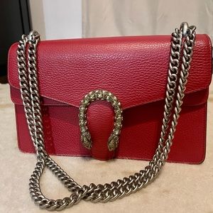 Gucci Dionysus Red Leather Shoulder Bag